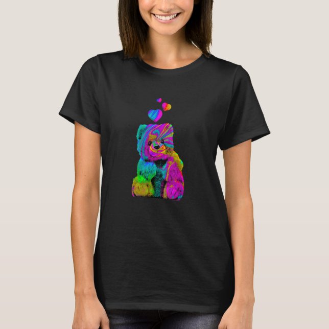 Psychedelic Teddy Bear Trippy Colorful Teddy with  T-Shirt (Front)
