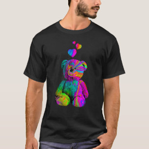Psychedelic Teddy Bear Trippy Colourful Teddy with T-Shirt