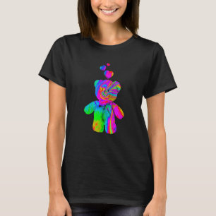 Psychedelic Teddy Bear Trippy Colourful Teddy with T-Shirt