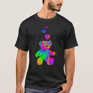 Psychedelic Teddy Bear Trippy Colourful Teddy with T-Shirt