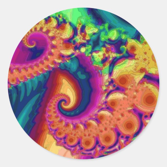 Psychedelic Tendrils (Sticker) Classic Round Sticker (Front)