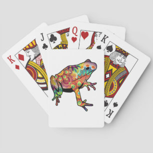 Psychedelic Themed Frog Playing Deck Cards