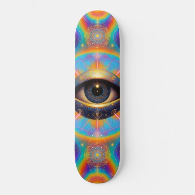 Psychedelic Third Eye Skateboard – Sacred Geometry (Front)