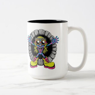 Psychedelic Thorn Crown Monster Two-Tone Coffee Mug