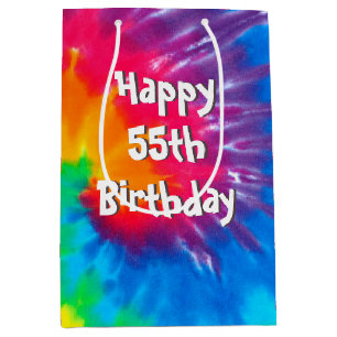 Psychedelic Tie Dye 55e Anniversaire Sac Cadeau Mo