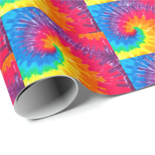psychedelic tie dye abstract wrapping paper