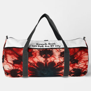 Psychedelic Tie Dye Bloom Monogram Personalized Duffle Bag