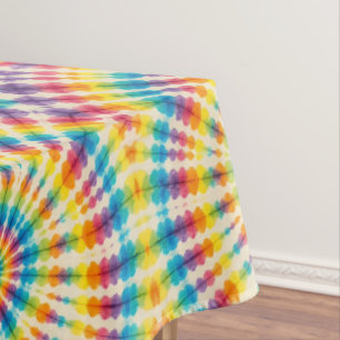 Psychedelic Tie Dye   Groovy Retro Tablecloth