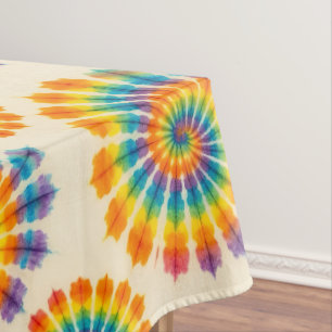 Psychedelic Tie Dye   Groovy Retro Tablecloth