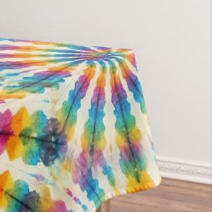 Psychedelic Tie Dye   Groovy Retro Tablecloth