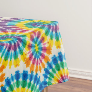 Psychedelic Tie Dye   Groovy Retro Tablecloth