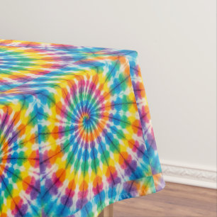 Psychedelic Tie Dye   Groovy Retro Tablecloth