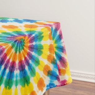 Psychedelic Tie Dye   Groovy Retro Tablecloth