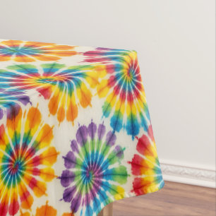 Psychedelic Tie Dye   Groovy Retro Tablecloth