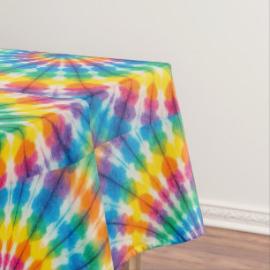Psychedelic Tie Dye   Groovy Retro Tablecloth