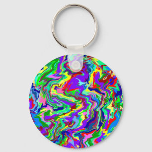 Psychedelic Tie Dye Keychain