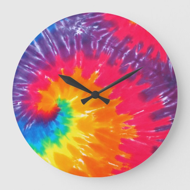 Psychedelic Tie Dye Large Clock (Front)
