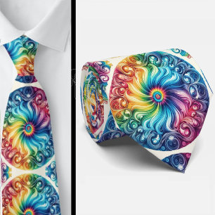 Psychedelic Tie-Dye Pattern Tie