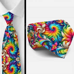 Psychedelic Tie-Dye Pattern Tie
