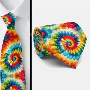 Psychedelic Tie-Dye Pattern Tie