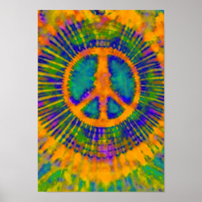 Psychedelic Tie-Dye Peace Sign Fine Art (Front)