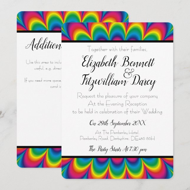 Psychedelic Tie Dye Soir Invitation (Devant / Derrière)