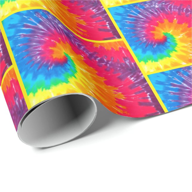 Psychedelic Tie Dye Tile Wrapping Paper (Roll Corner)