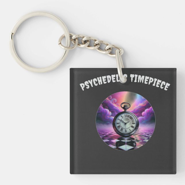 Psychedelic Timepiece Keychain (Front)