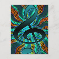 Psychedelic Treble Clef / G Clef Music Symbol