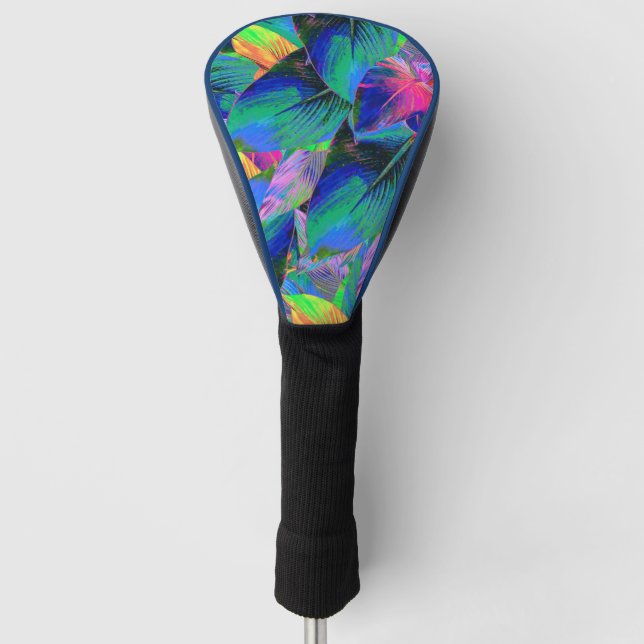 Psychedelic Tree Leaves Golf Head Cover (Front)