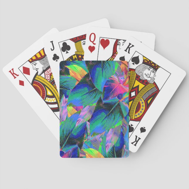 Psychedelic Tree Leaves Playing Cards (Back)