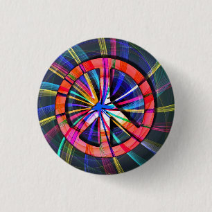 Psychedelic Trippy Peace Sign 1 Inch Round Button