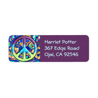 Psychedelic Trippy Purple Peace Sign