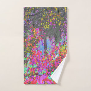 Psychedelic Tropical Festival Garden Sunrise Hand Towel