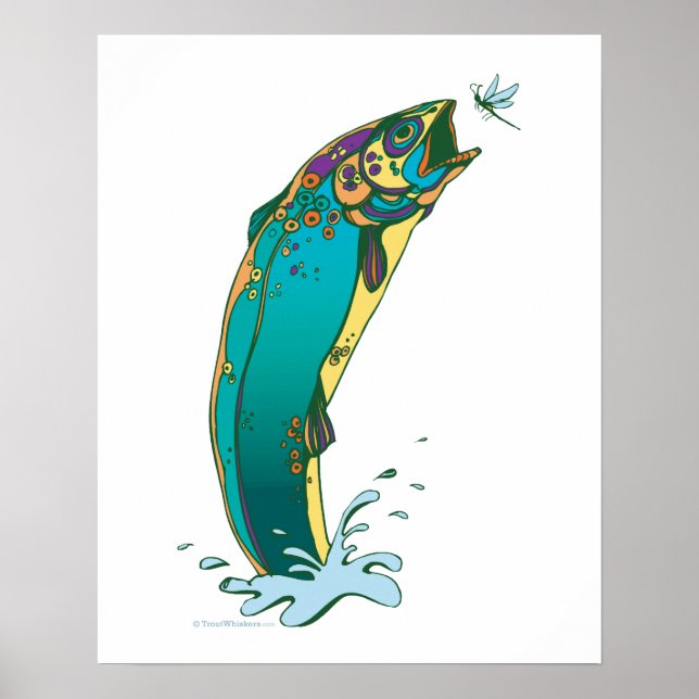 Psychedelic Trout Fishing Poster (Front)