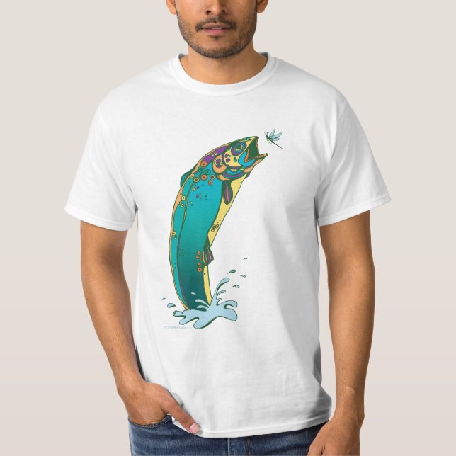 Psychedelic Trout Fishing T-Shirt (Front)