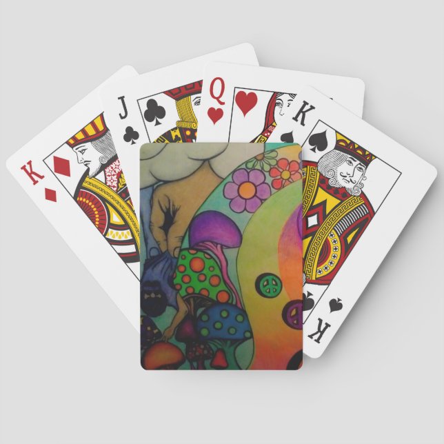 Psychedelic Universe Hippie Playing Cards (Back)