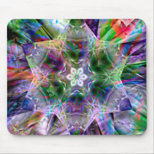 Psychedelic virtual star, acrylic or neon abstract mouse pad