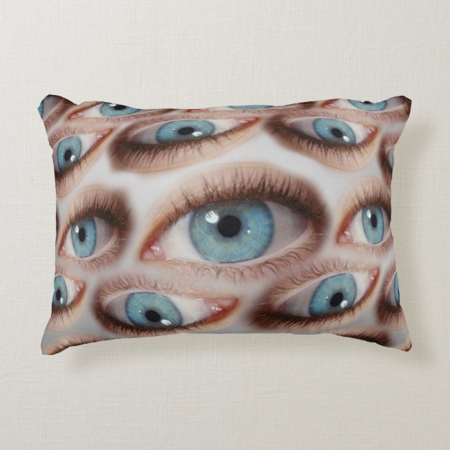 Psychedelic Vision: Abstract Eye Illusion Accent Pillow (Front)