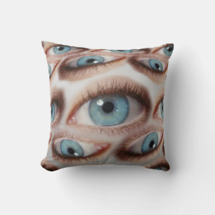 Psychedelic Vision: Abstract Eye Illusion Throw Pillow