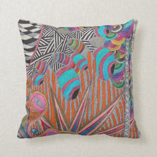 Psychedelic Visions Throw Pillow