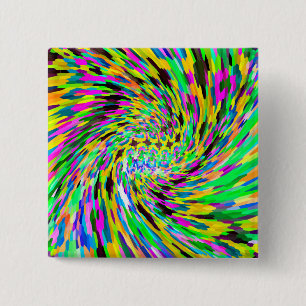 Psychedelic vortex 2 inch square button