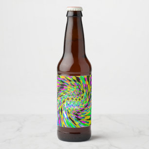 Psychedelic vortex beer bottle label