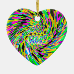Psychedelic vortex ceramic ornament