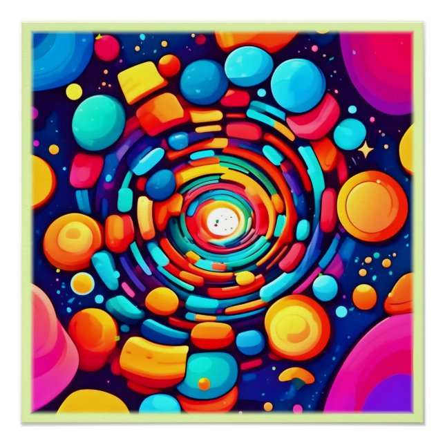 Psychedelic Vortex of Colour Poster (Front)