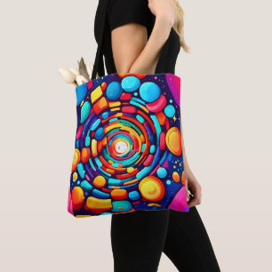 Psychedelic Vortex of Colour Tote Bag