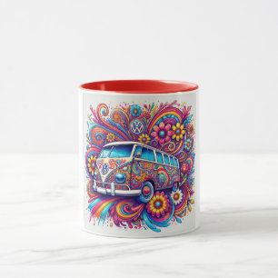 Psychedelic VW Bus Road Trip Mug