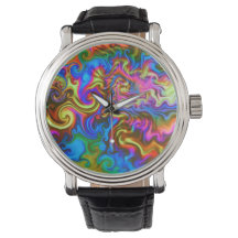 psychedelic watch-always party time! neon rainbow