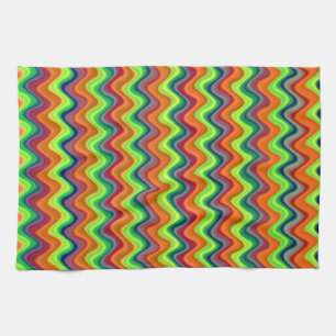 Psychedelic Waves Kitchen Towel