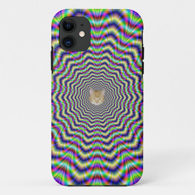 Psychedelic Web Star + or - Cat Case-Mate iPhone Case (Back)